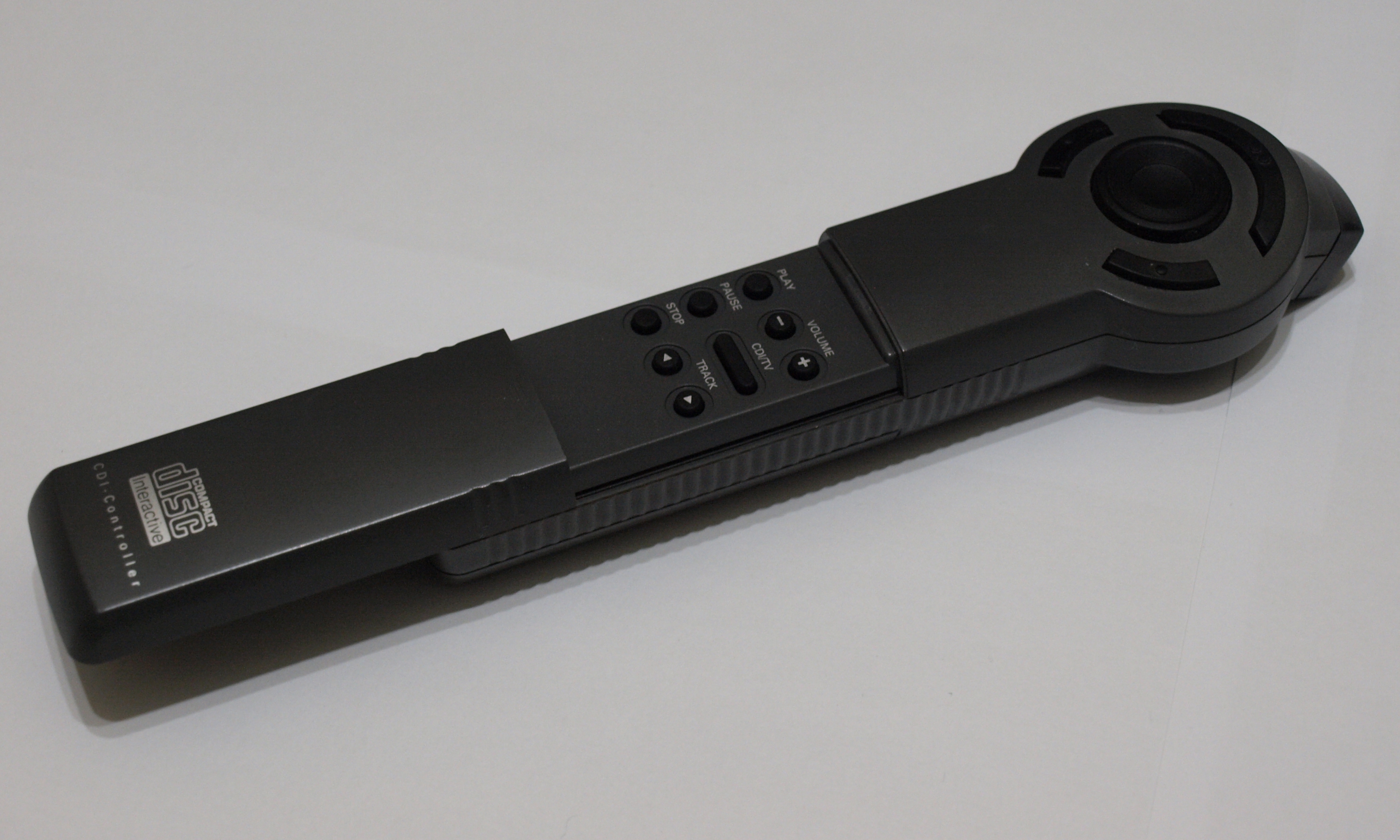 The CD-i Commander remote control with its thumb-operated trackball