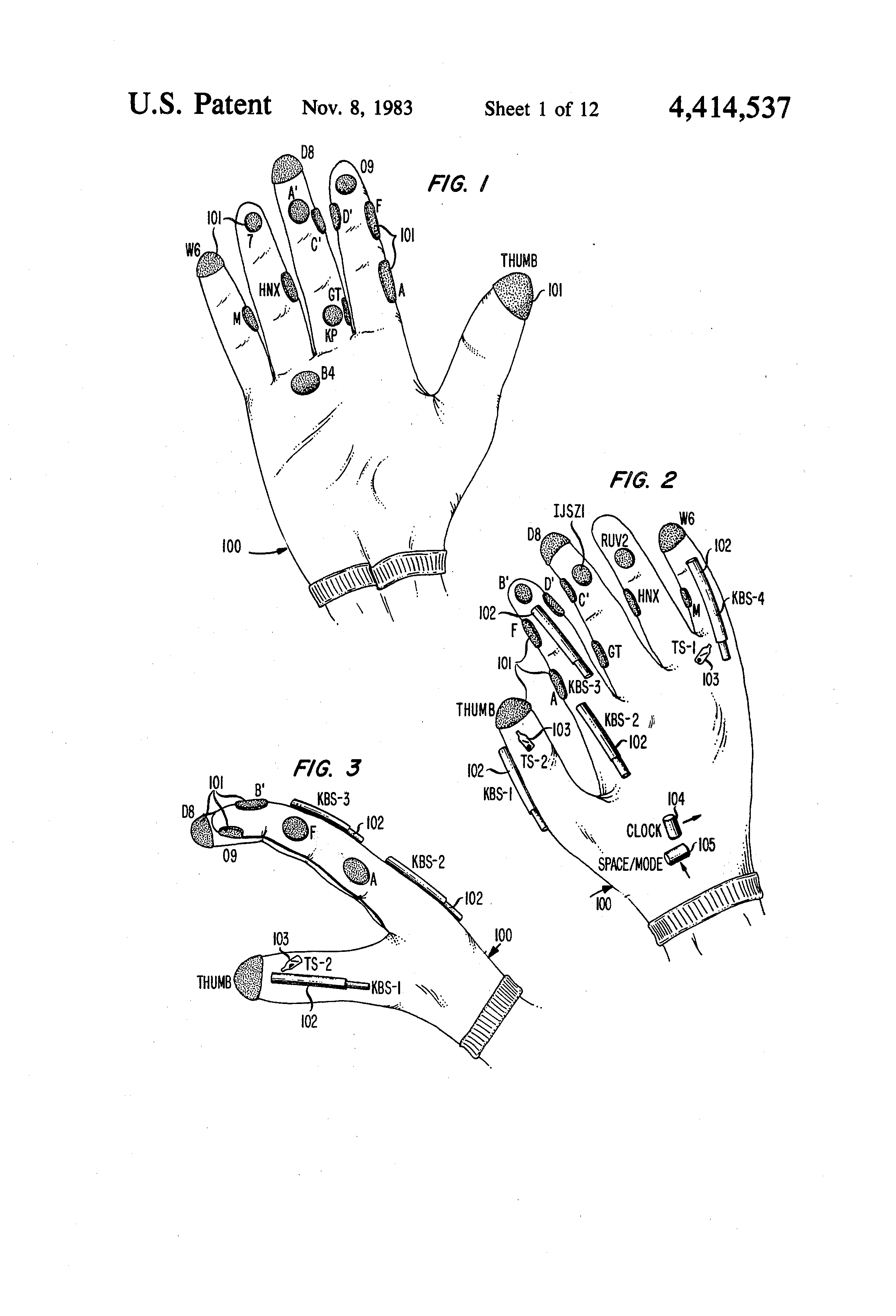 Grimes Digital Data Entry Glove archival photograph