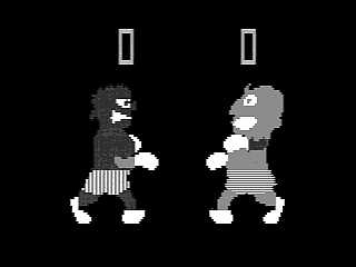 Black-and-white screenshot of Heavyweight Champ showing two boxers