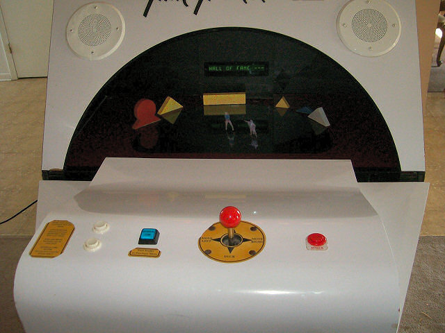 Front view of Time Traveler's control panel — the 4-way joystick and two buttons