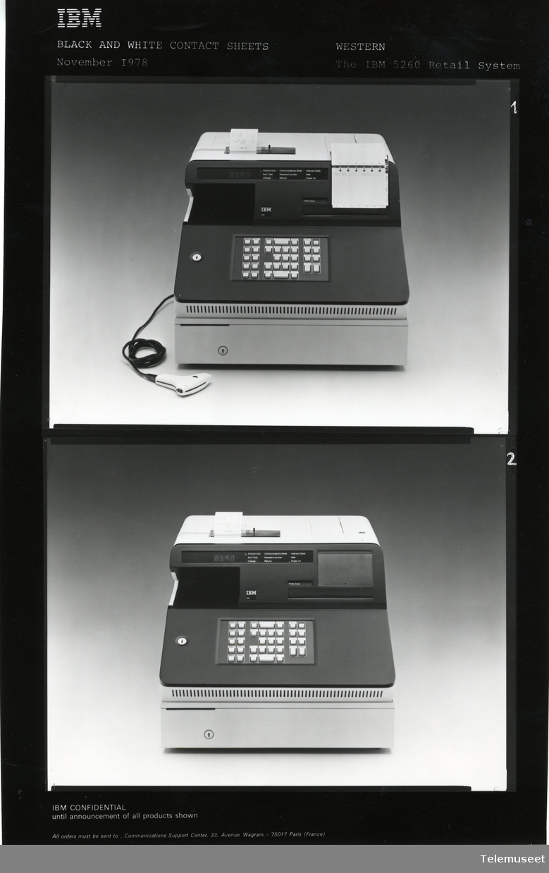 IBM 5260 retail system prototypes on display. CC BY-SA 4.0, Norsk Teknisk Museum / Wikimedia Commons.