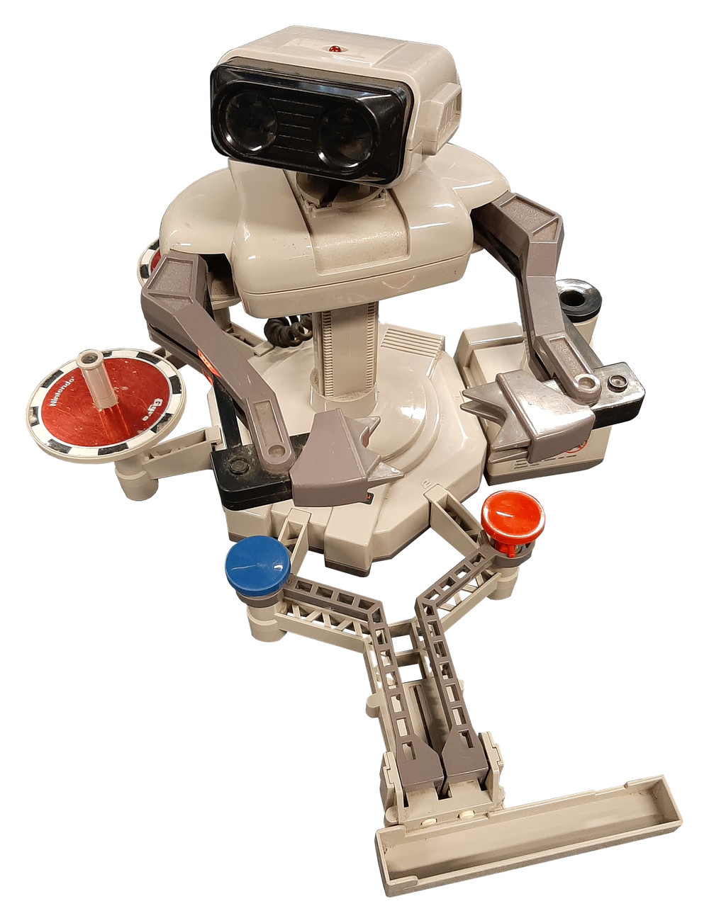 R.O.B. with Gyromite cartridge and sleeve on display at the Centre for Computing History