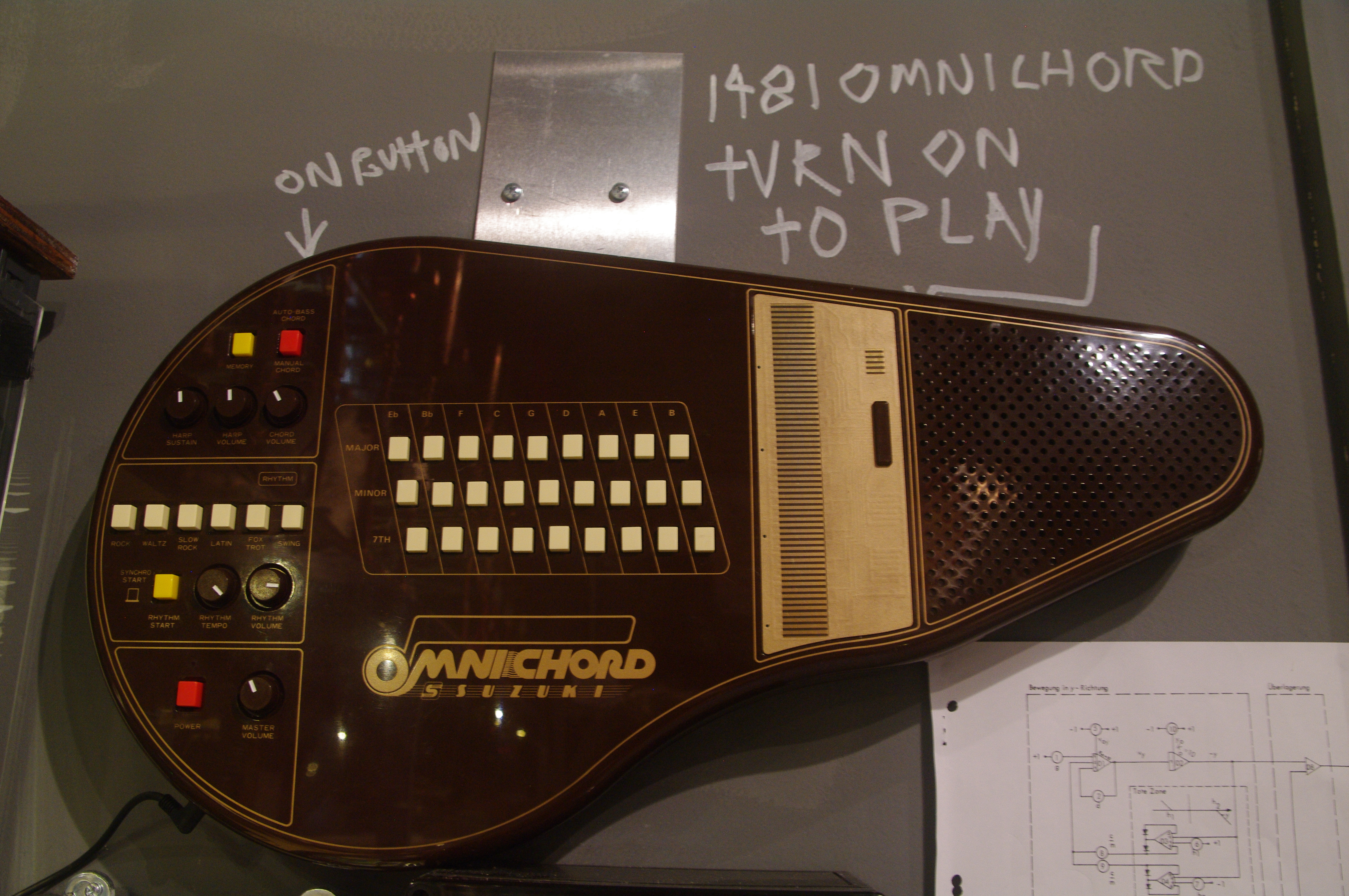 Suzuki Omnichord on display at This Museum Is (Not) Obsolete, Ramsgate, Kent, August 2021