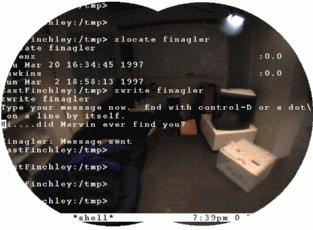 Composite fused view showing Private Eye image overlaid on real world