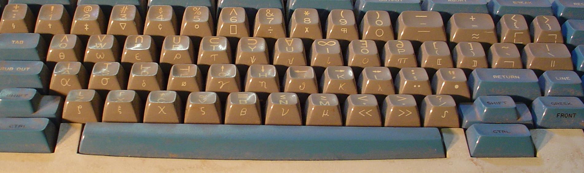 Space-cadet keyboard close-up