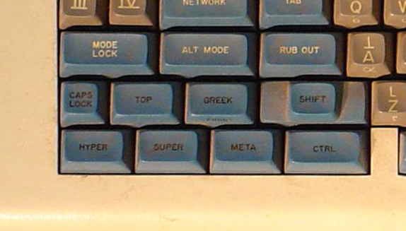 Space-cadet modifier keys close-up