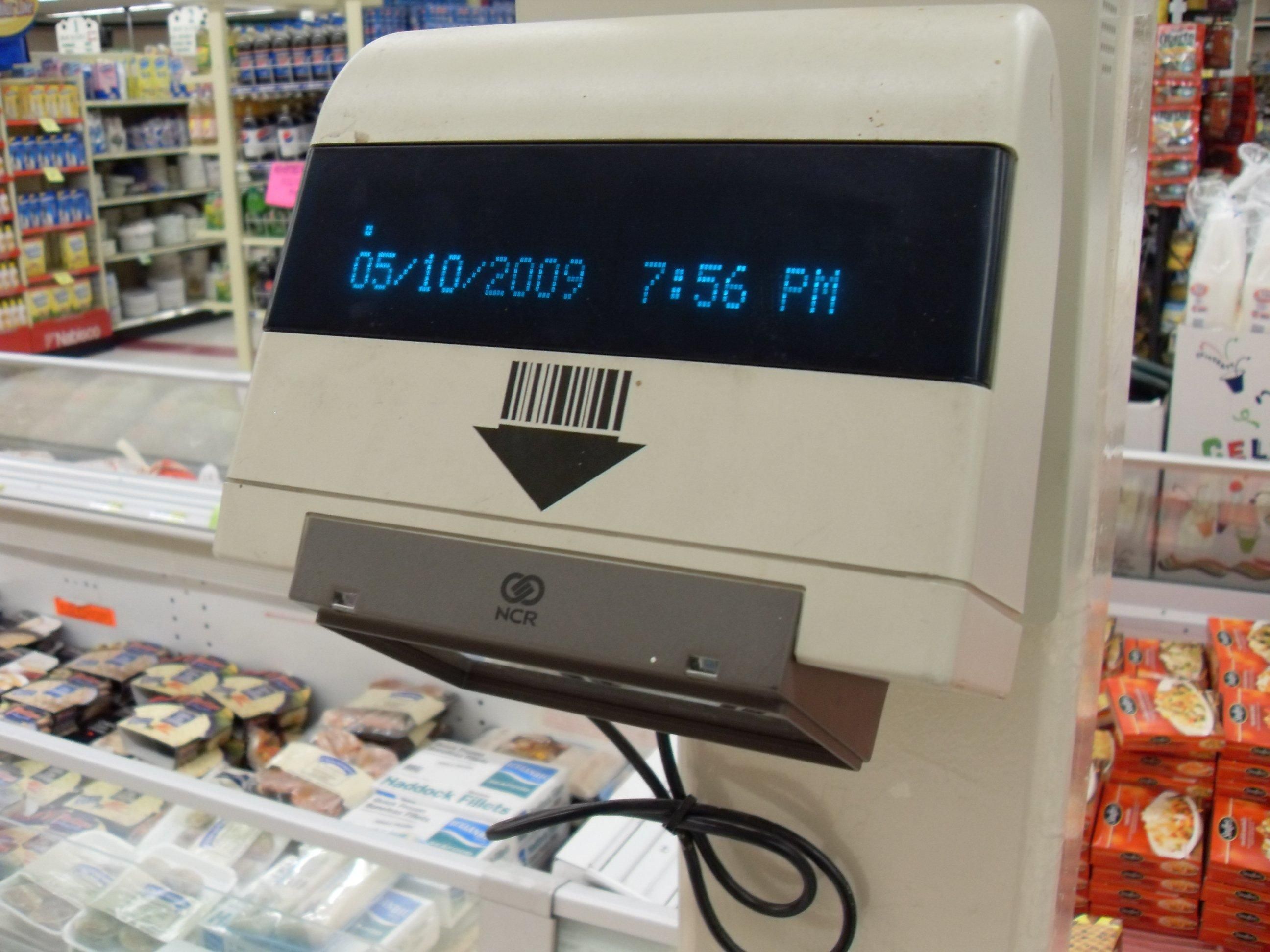 Supermarket Checkout Laser Scanner archival photograph