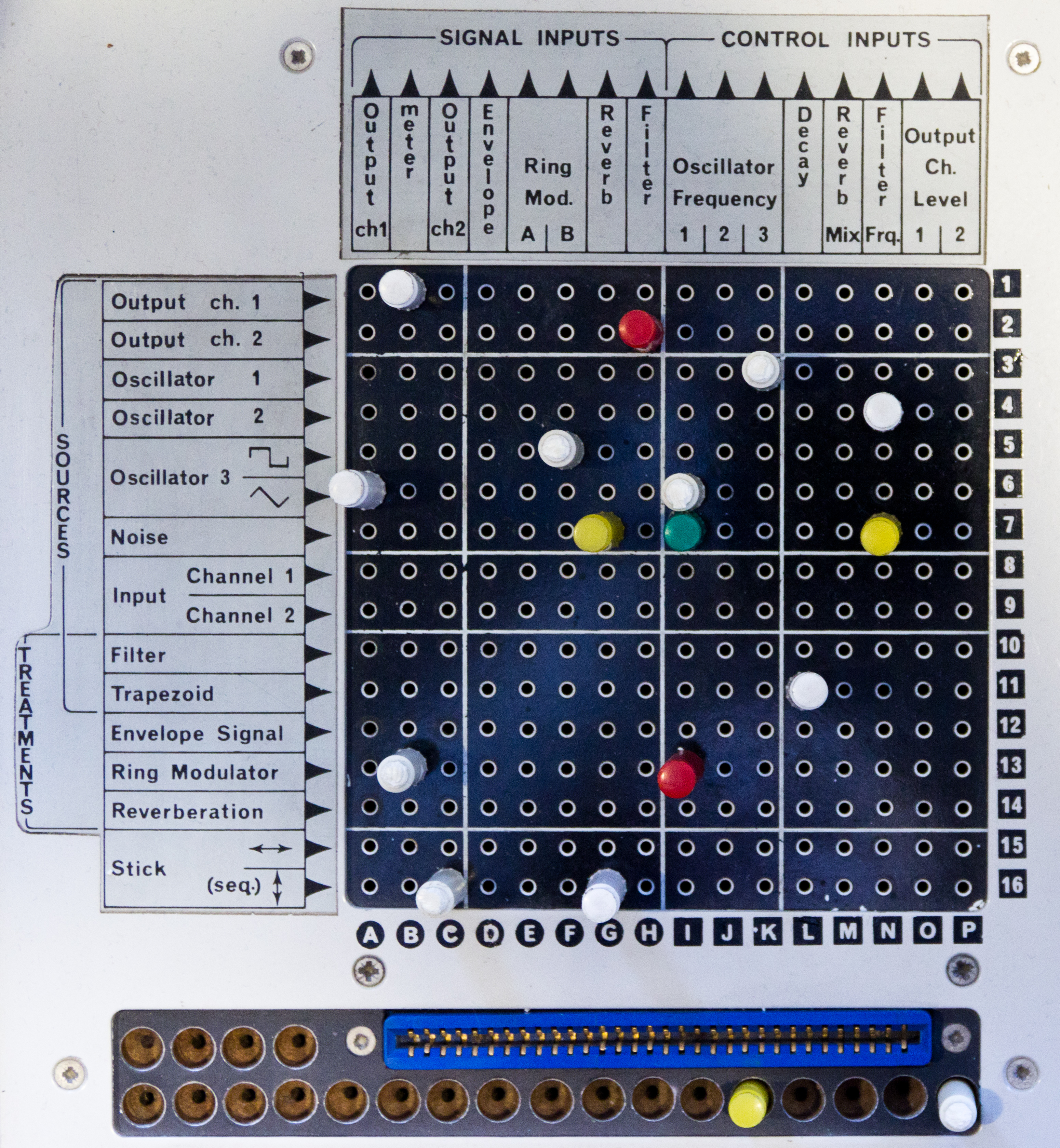 EMS VCS3 pin-matrix routing panel