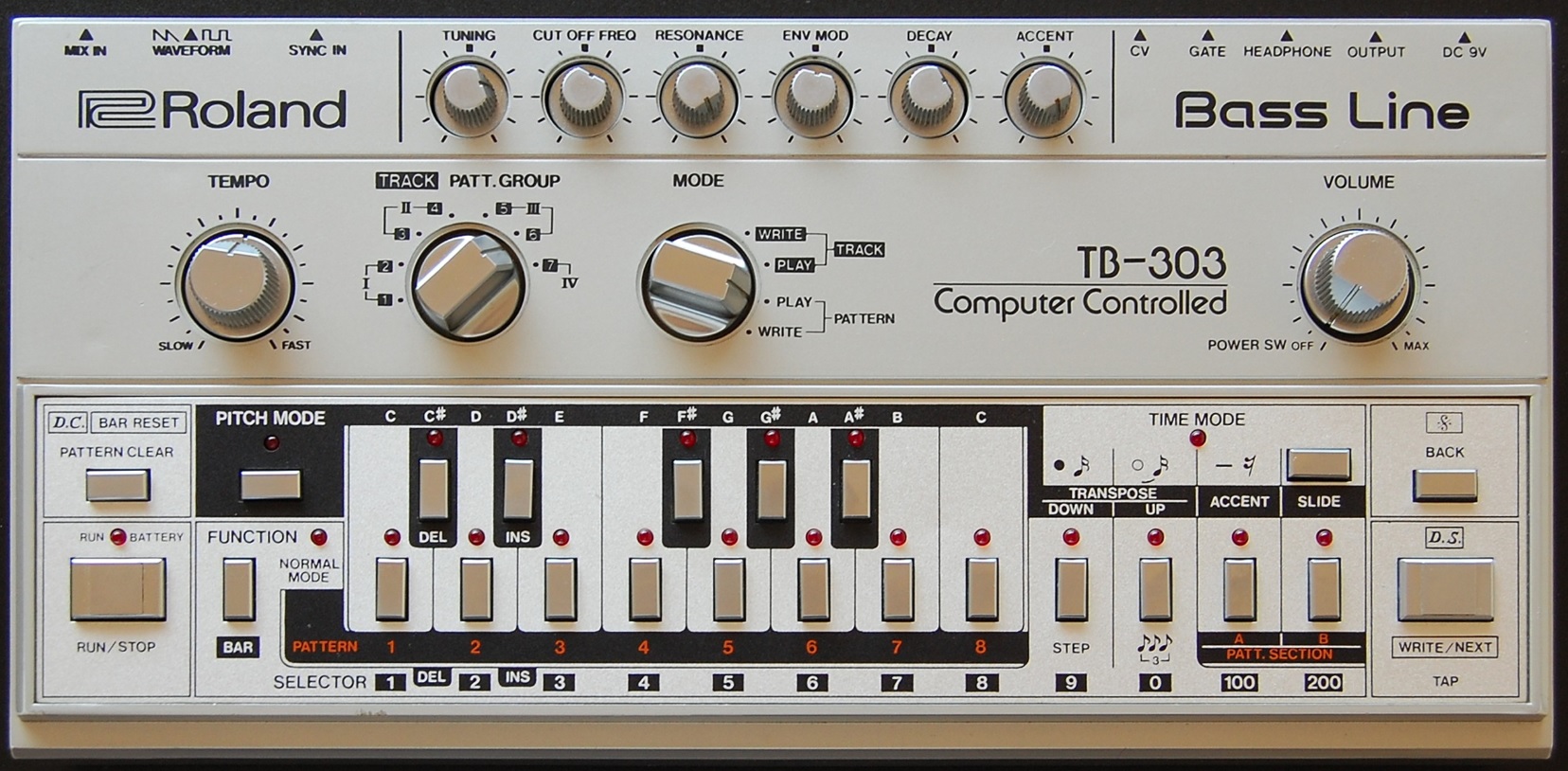 Roland TB-303 Bass Line archival photograph