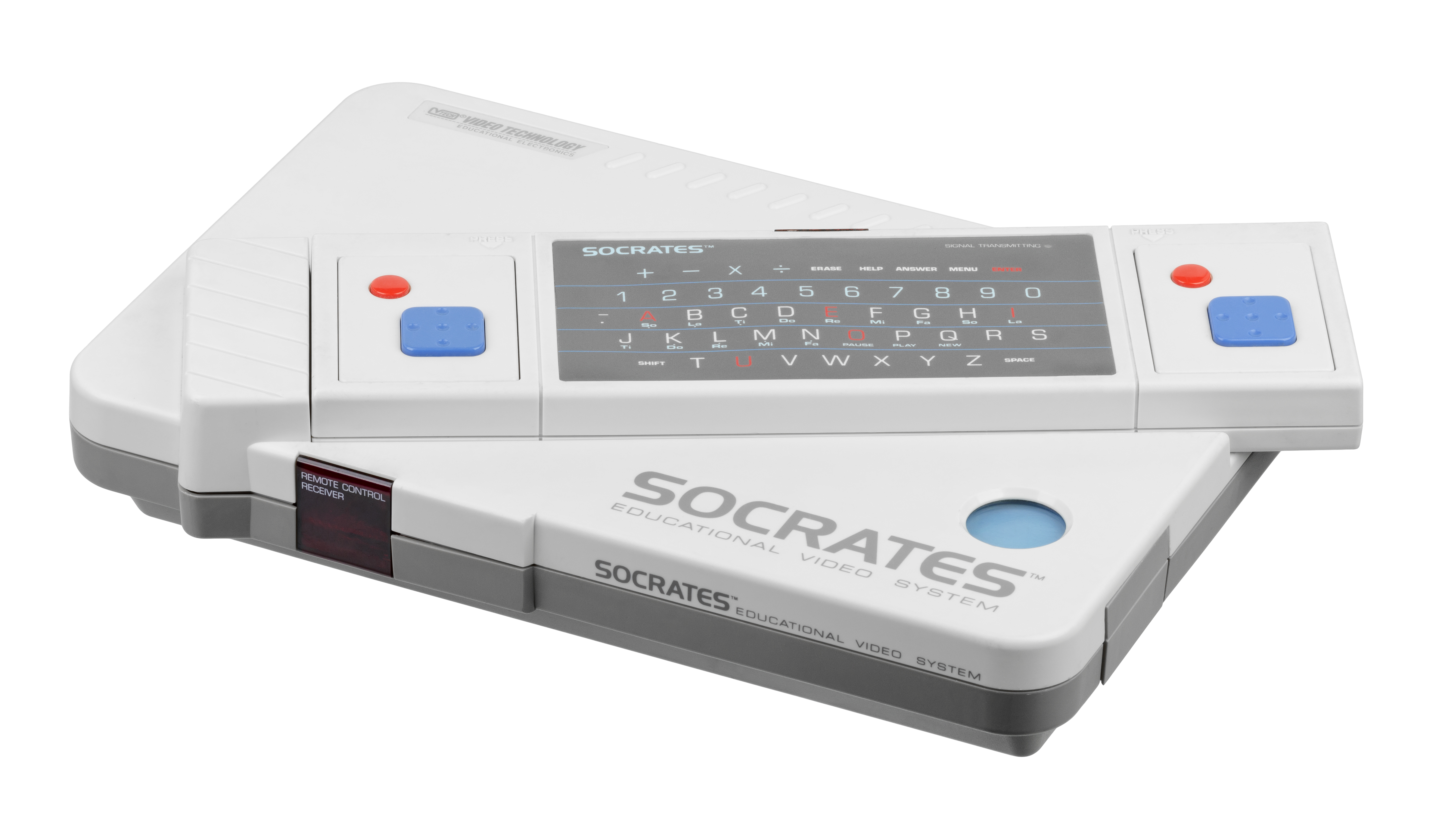 Socrates console with its wireless infrared controller
